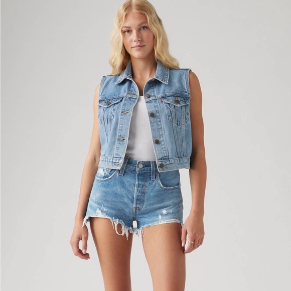 Levi’s 501 original fit high rise women’s shorts size 24 - Picture 1 of 6